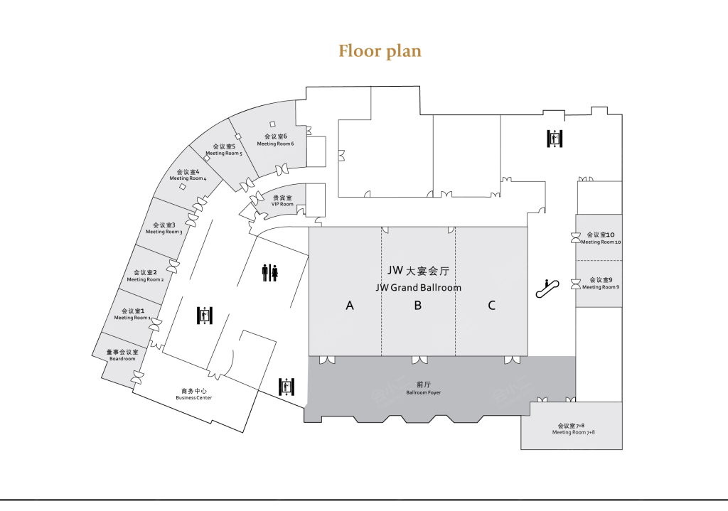 平面图会议场地>jw大宴会厅a电话:400-991-2828